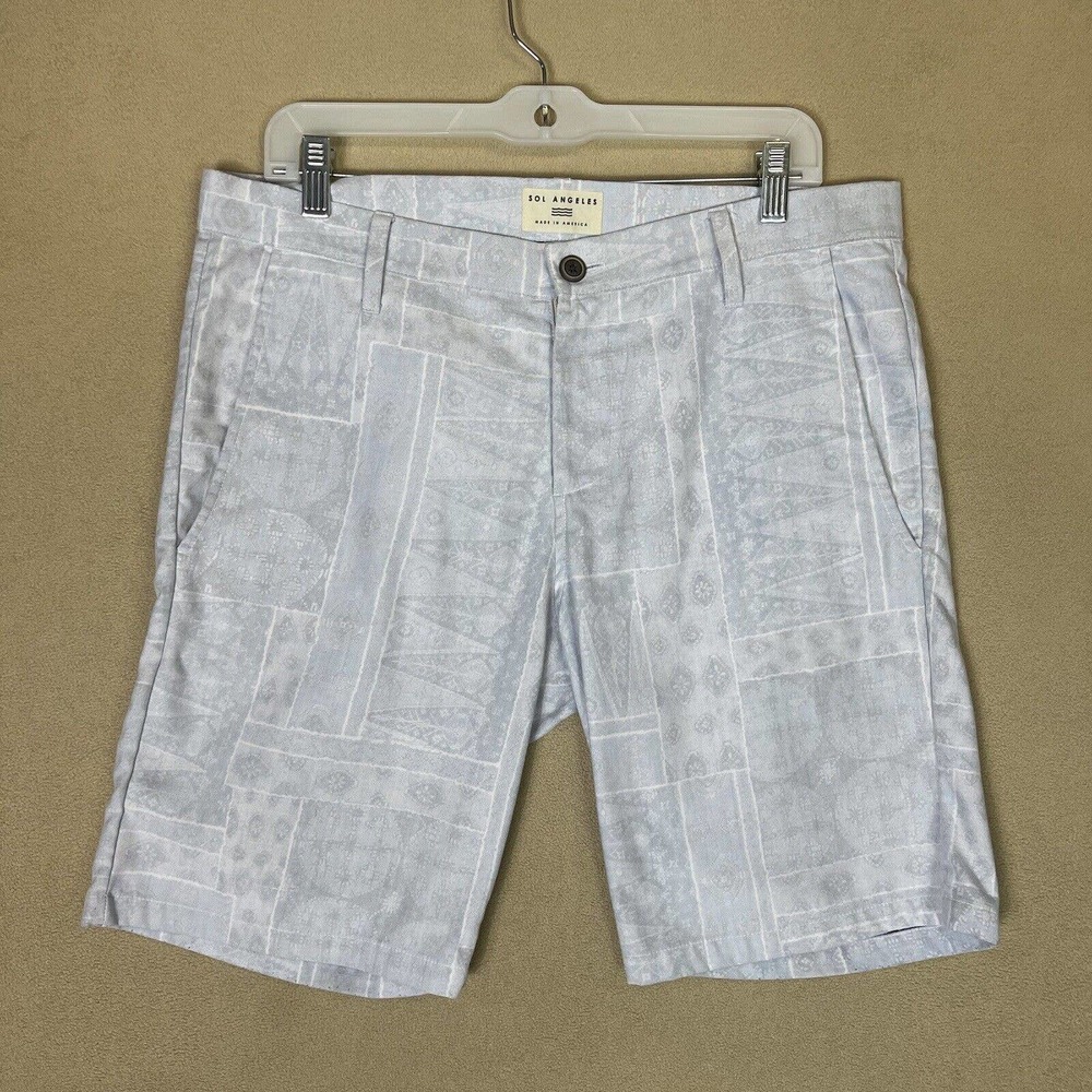 Sol Angeles Shorts Adult‎ 33 Gray Mid Rise Beach Pockets Mens